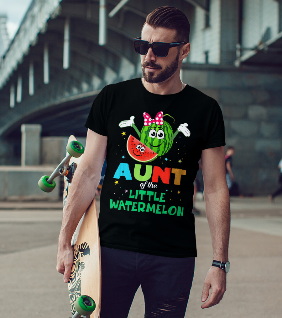 Aunt Of The Little Watermelon Funny Birthday T-Shirt