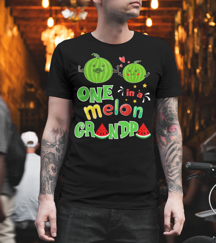 One In A Melon Grandpa Watermelon Summer Tropic T-Shirt