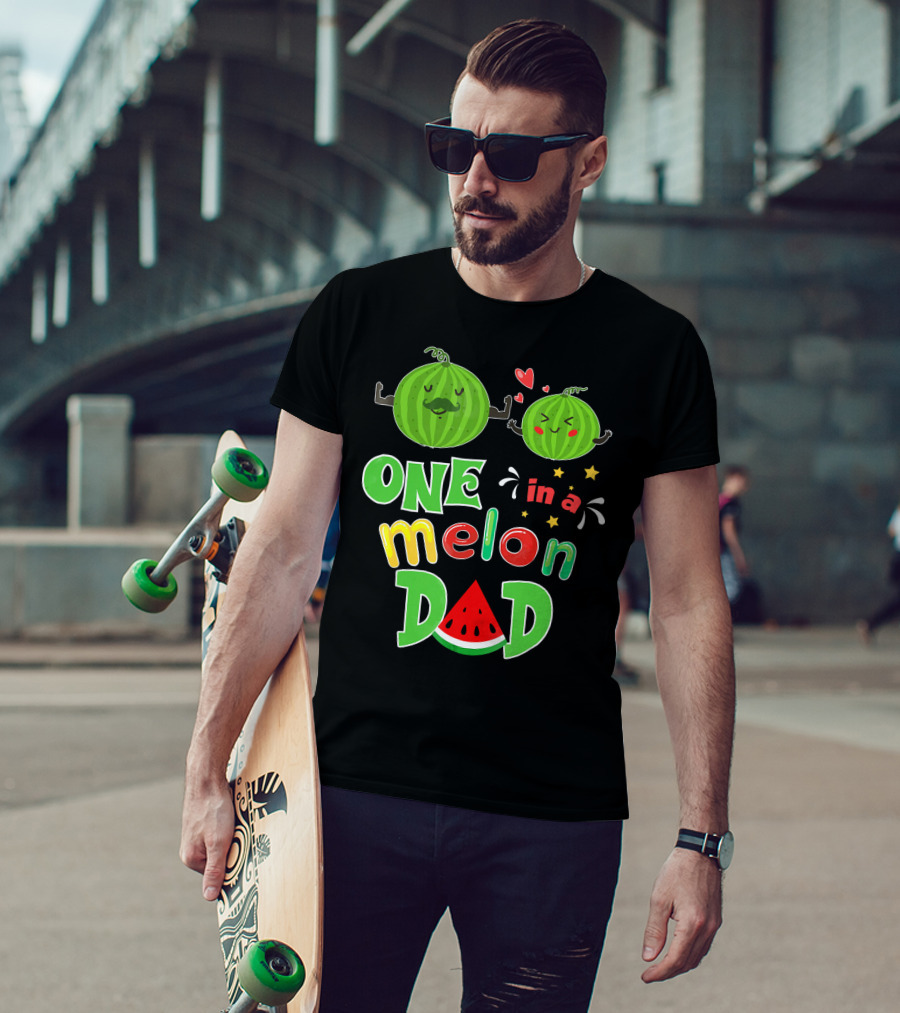 One In A Melon Dad Watermelon Summer Tropical T-Shirt