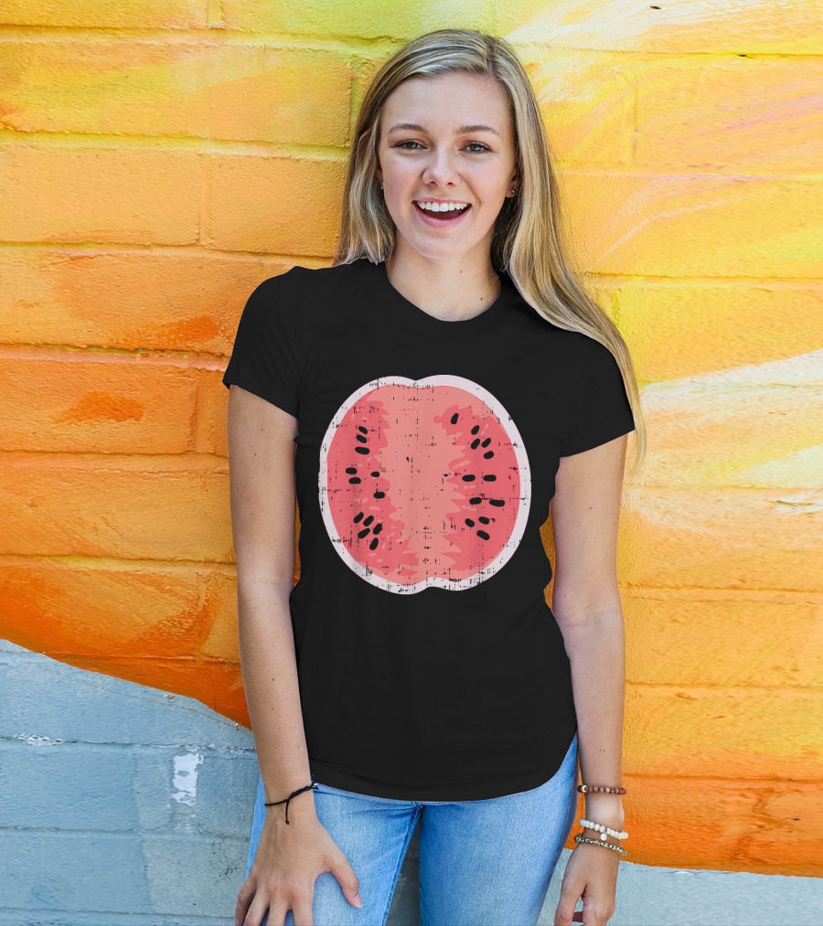 Watermelon Funny Fruit Lazy DIY Easy Food T-Shirt