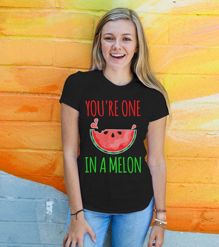 You're One In A Melon Pun Summer Watermelon T-Shirt