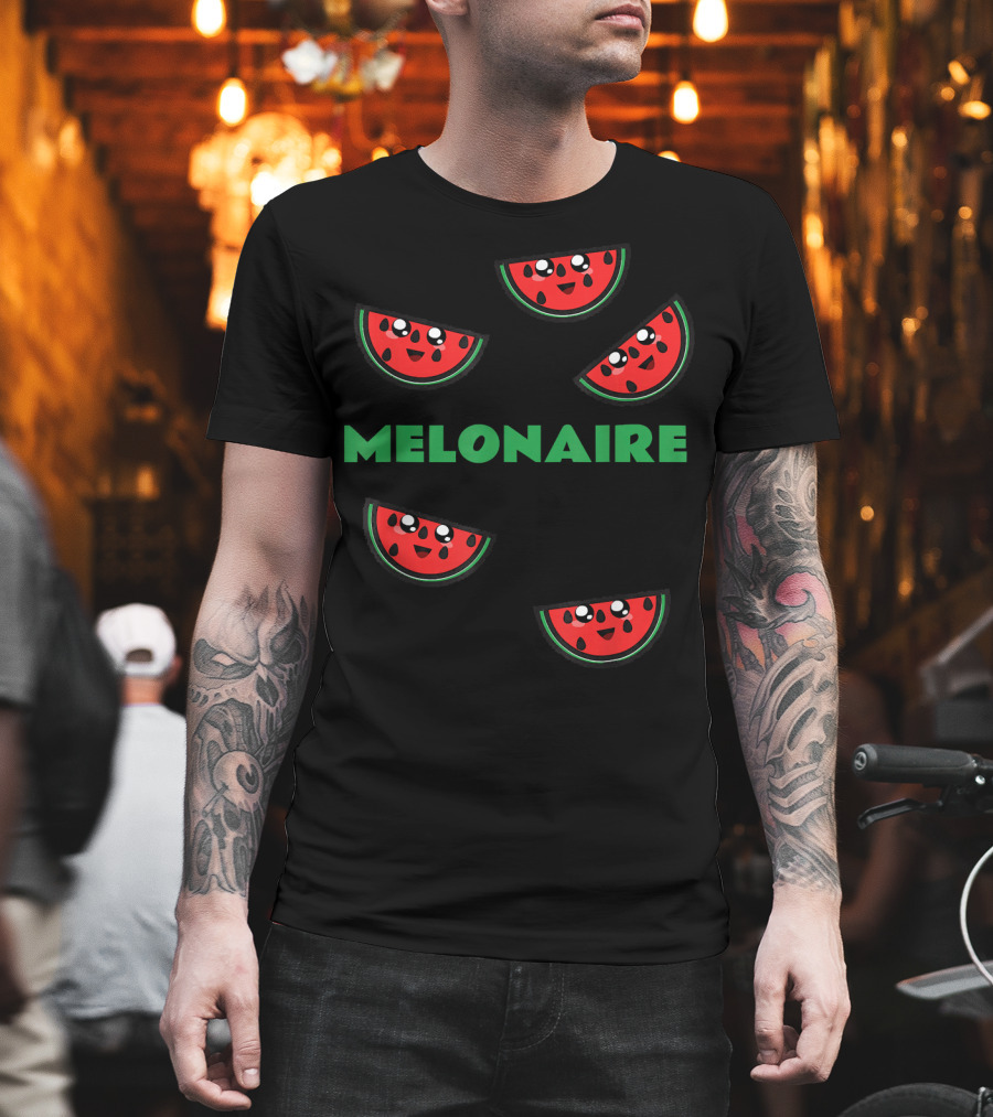 Melonaire Cute Watermelon Smile Faces Pun T-Shirt