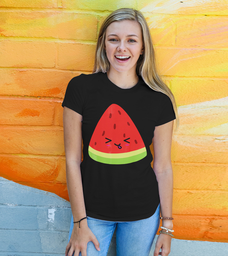 Kevin The Watermelon Cute Smiley Face T-Shirt