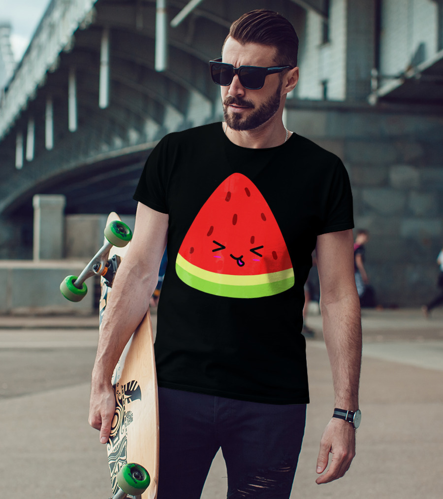Kevin The Watermelon Cute Smiley Face T-Shirt