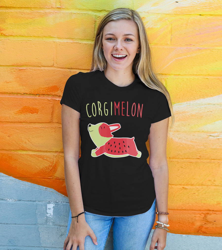 Corgimelon Funny Corgi Dog Plus Watermelon T-Shirt
