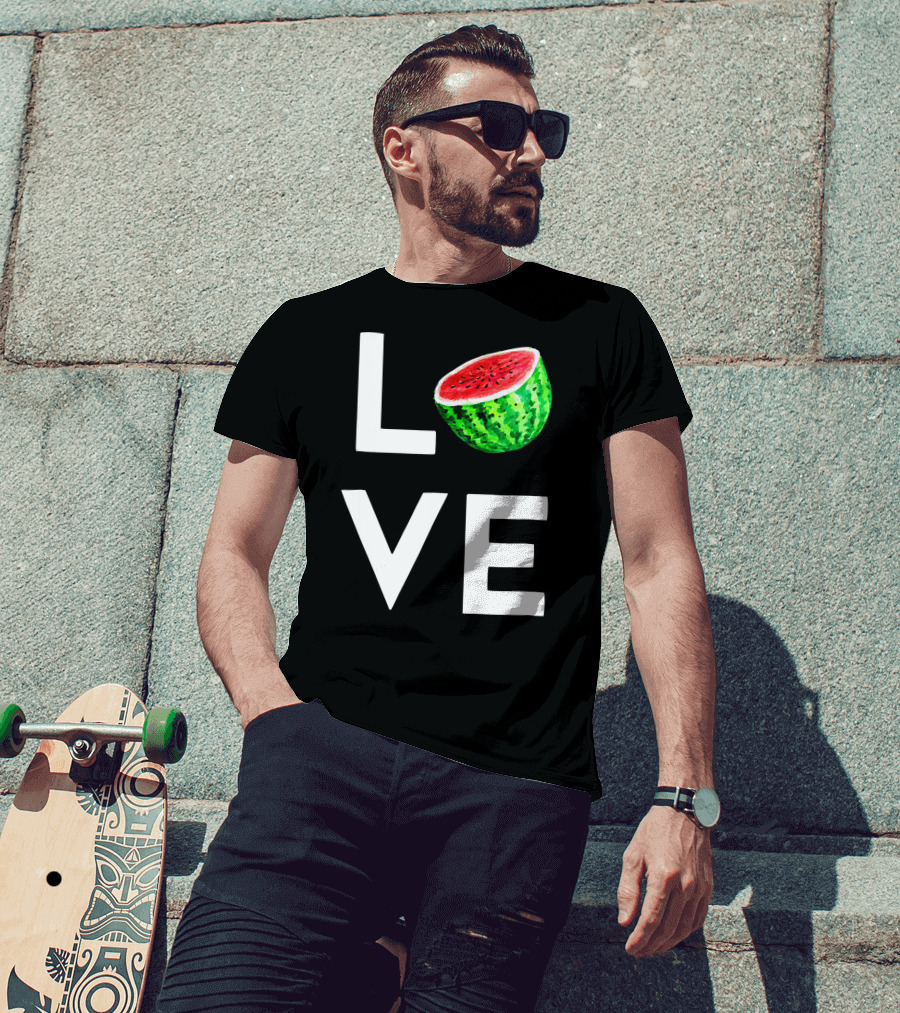 LOVE Watermelon I Love Watermelon Funny Vegan T-Shirt