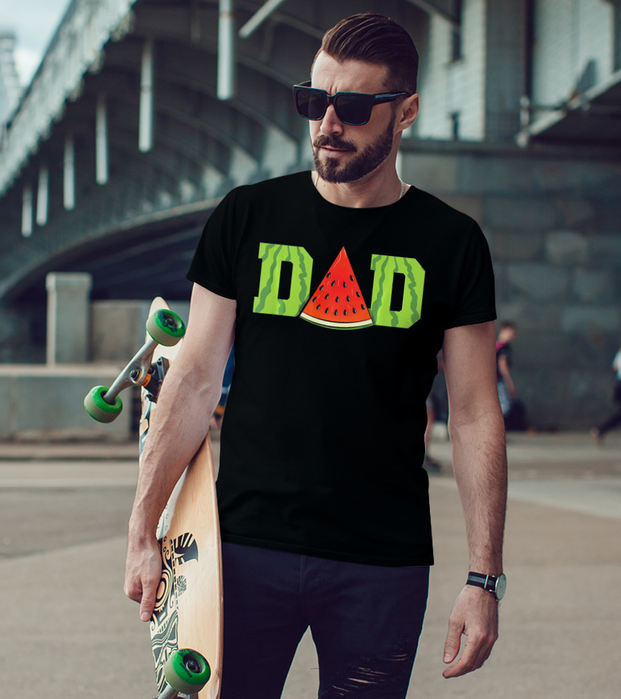 Dad Watermelon Funny Melon Summer Fruit Father's Day T-Shirt