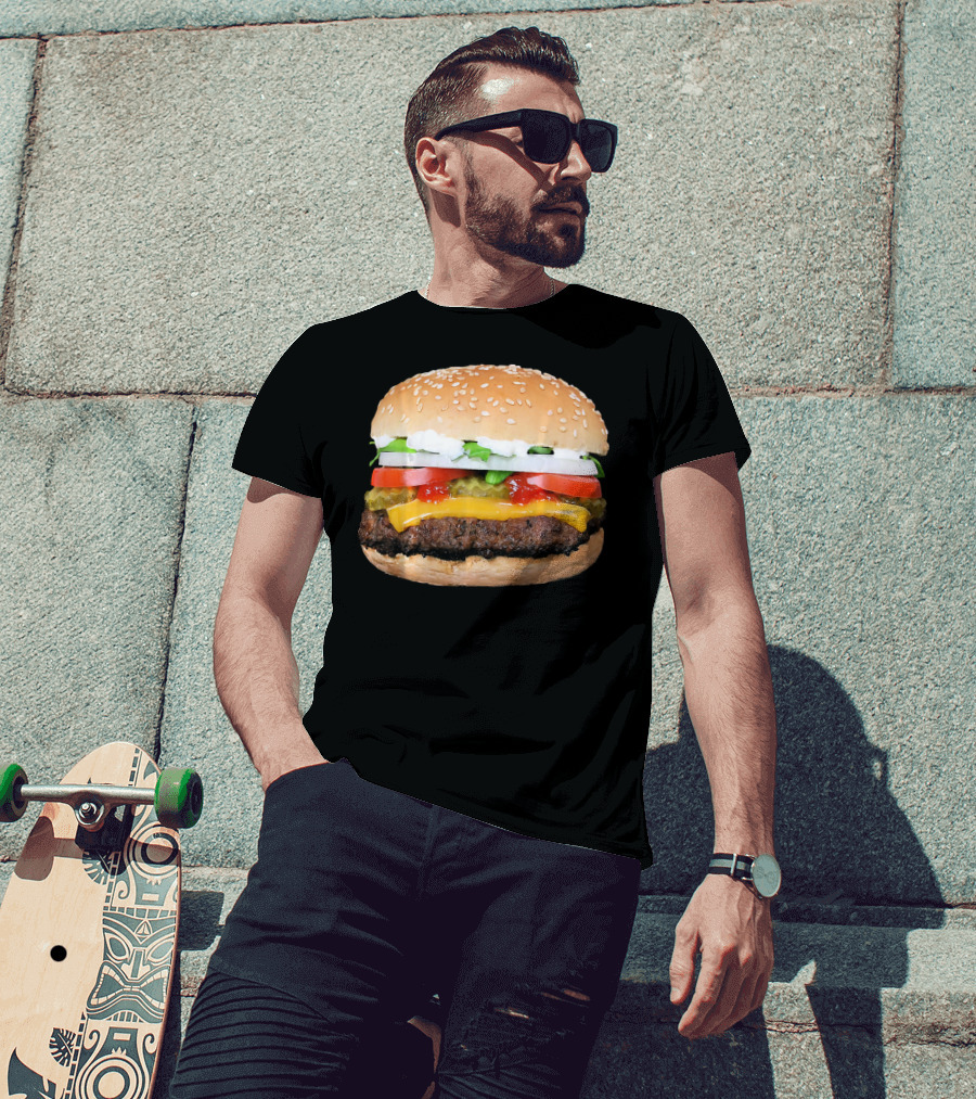 Burger Cheeseburger Matching With Fries Duo Delight T-Shirt