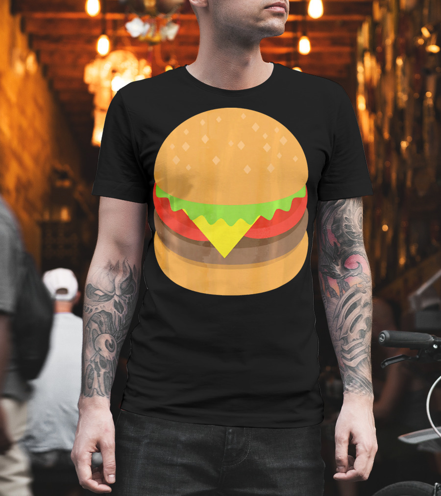 Emoji Hamburger Cheeseburger Lettuce Tomato Cheese Burger T-Shirt