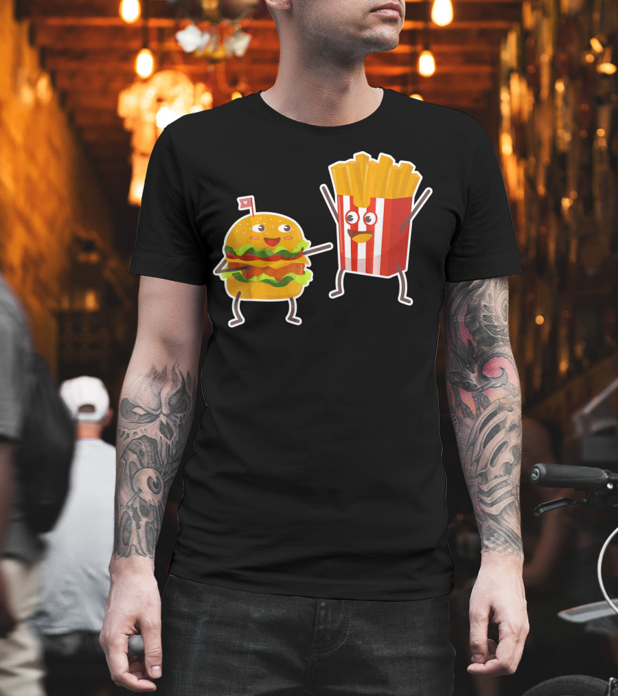 Hamburger And French Fries Happy Dance Duo T-Shirt