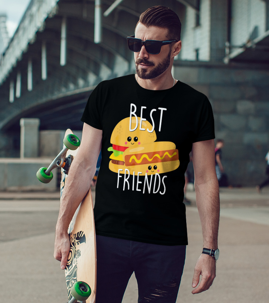 Best Friends Hot Dog And Burger Matching Duo T-Shirt