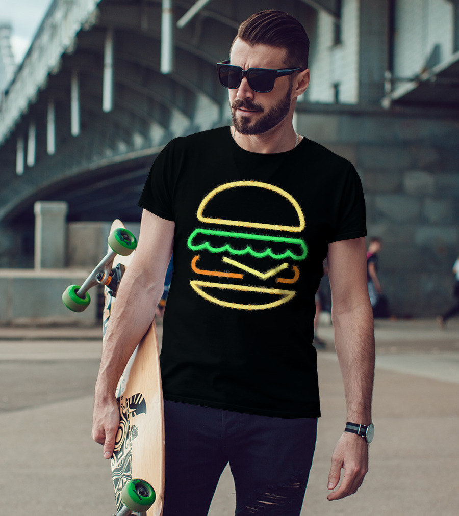 Burger Neon Style Of A Burger T-Shirt