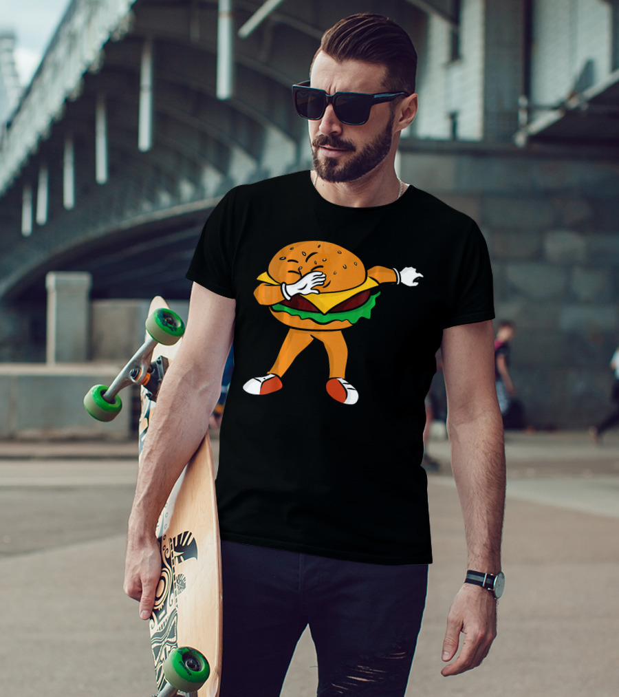 Dabbing Cheeseburger Character Dance T-Shirt
