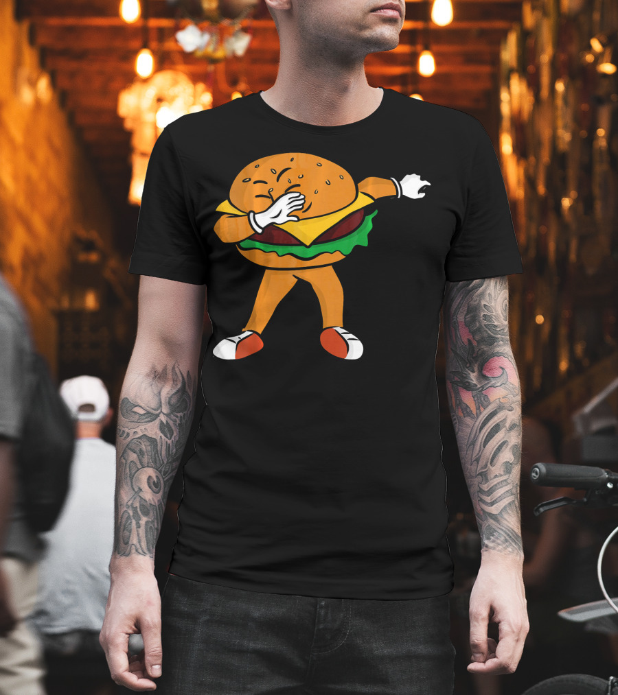 Dabbing Cheeseburger Character Dance T-Shirt