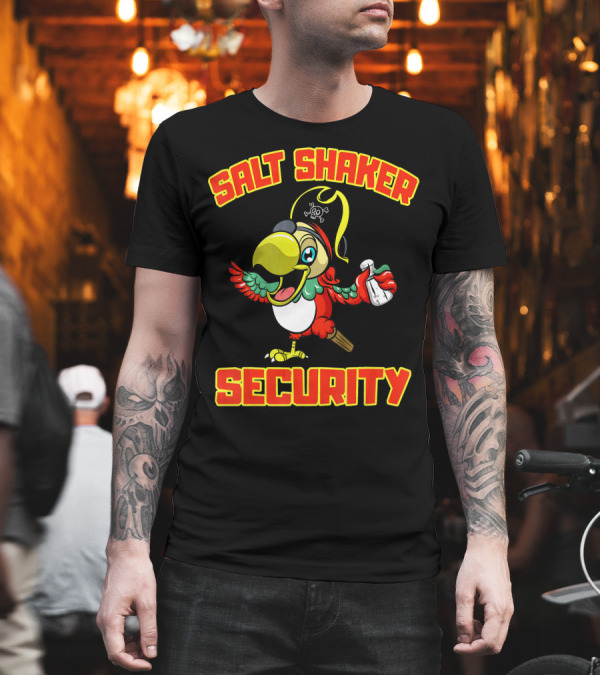 Salt Shaker Security Pirate Macaw T-Shirt Salt Shaker Security Pirate Macaw T-Shirt
