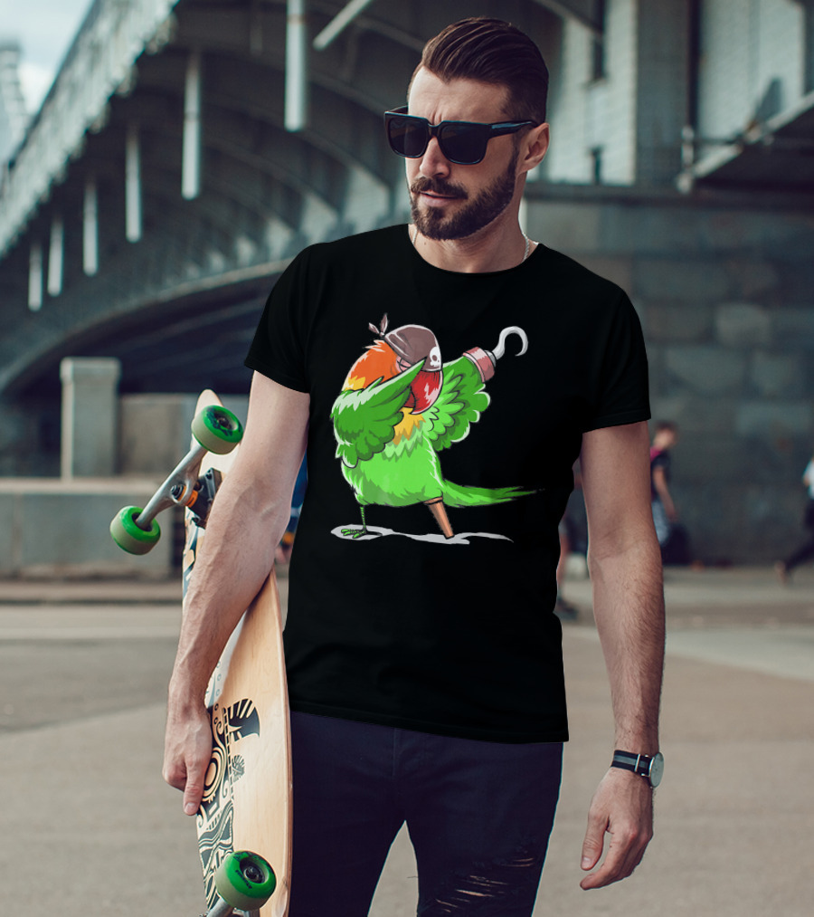 Gasparilla Pirate Parrot Dabbing With Peg Leg And Hook T-Shirt