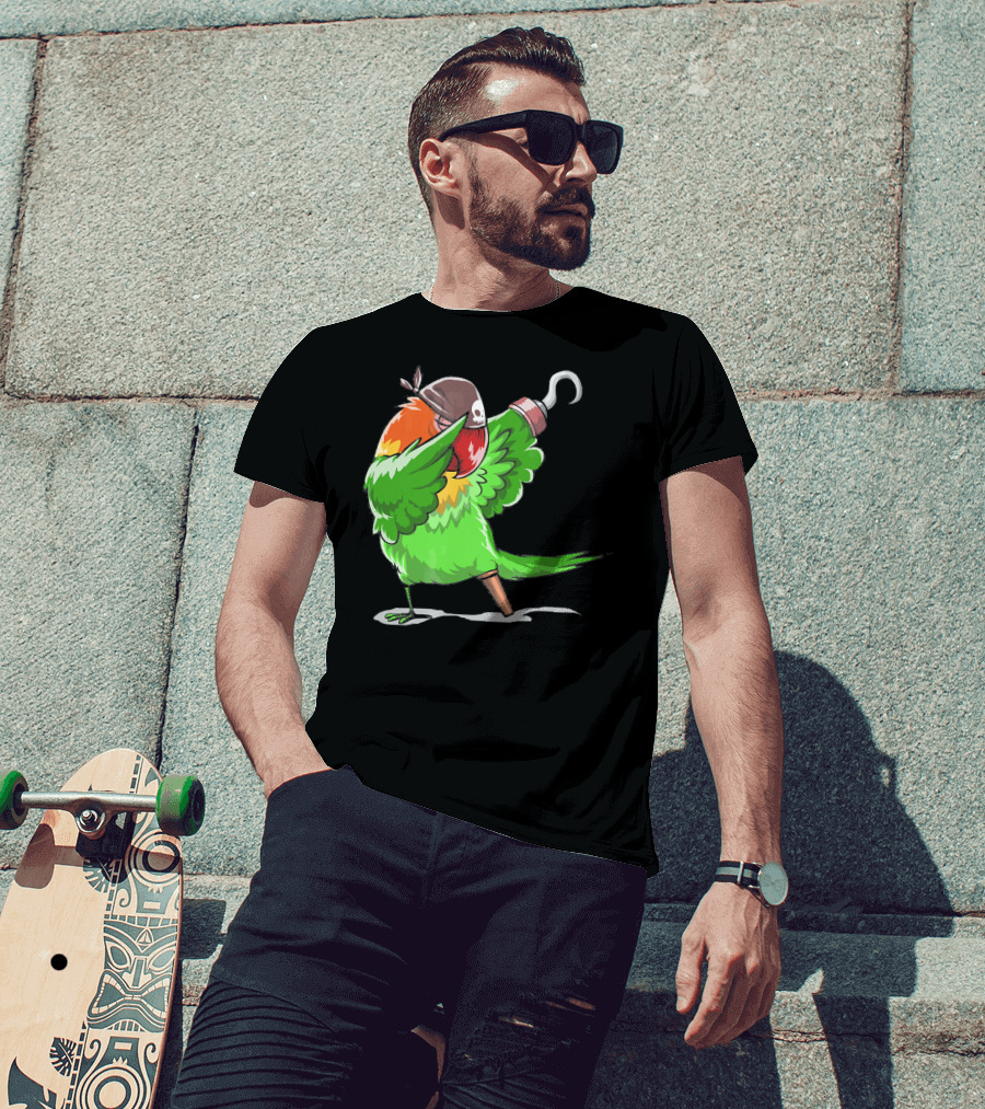 Gasparilla Pirate Parrot Dabbing With Peg Leg And Hook T-Shirt