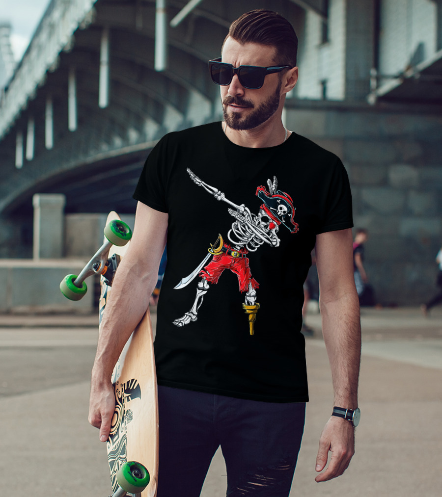 Dabbing Skeleton Pirate Dancing Halloween Kids Jol T-Shirt