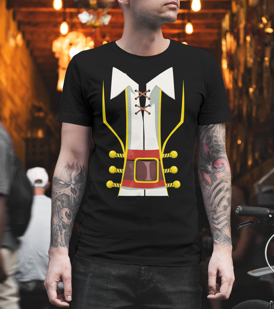 Pirate Buccaneer Halloween Costume Corset Vest Buckle T-Shirt