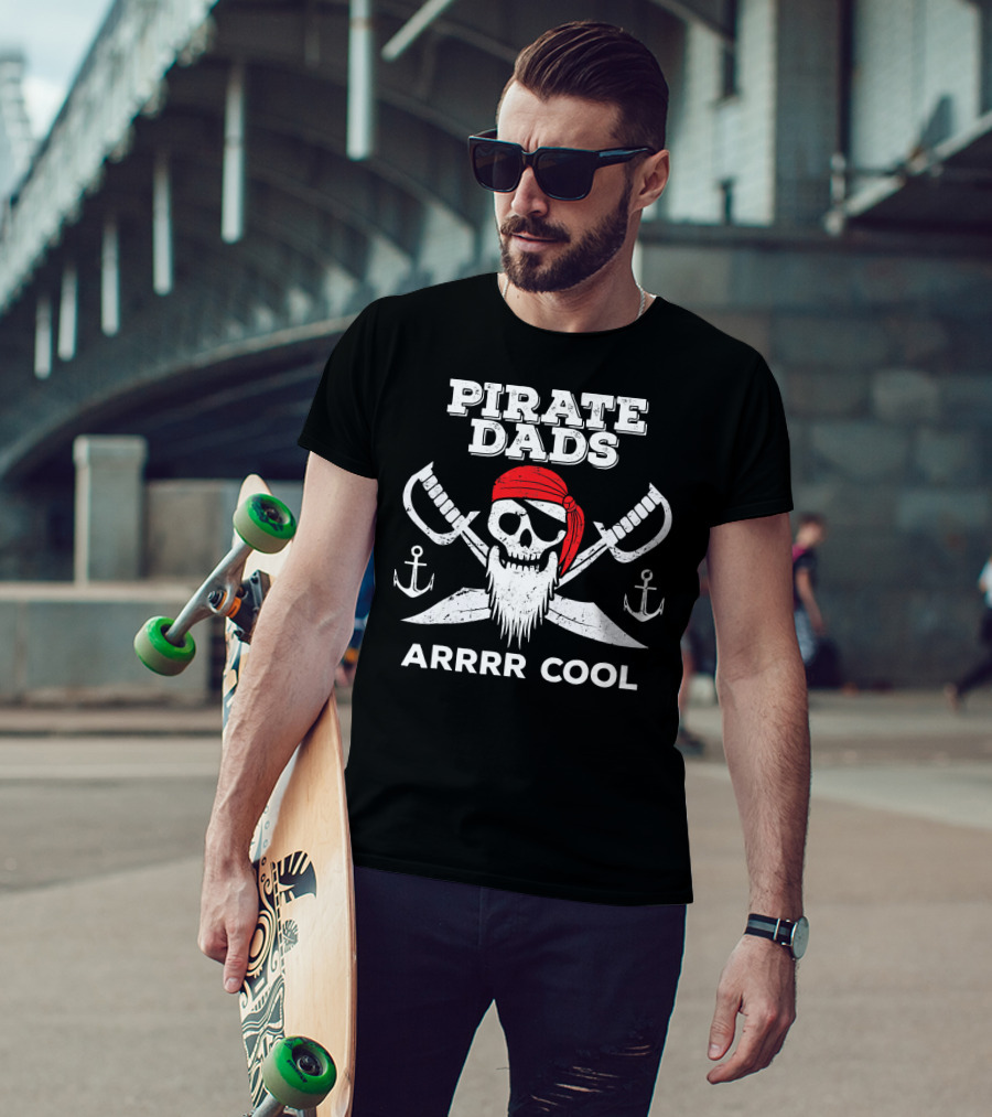 Pirate Dads Arrrr Cool Skull Swords Anchors T-Shirt