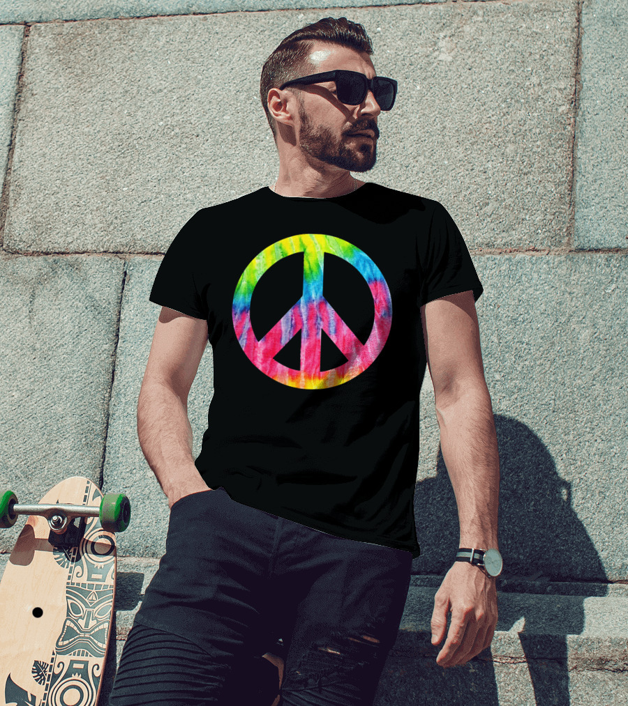 Tie Dye Peace Sign Hippie 60s 70s Halloween Costume T-Shirt