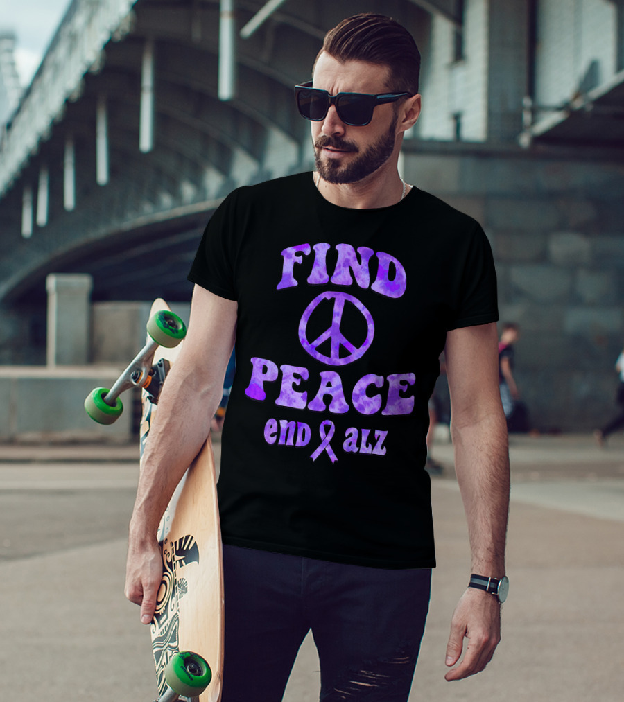 Find Peace End Alz Alzheimer's Walk Hippi T-Shirt