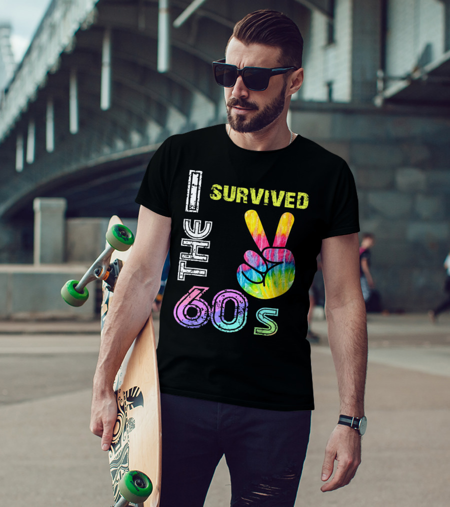 I Survived The 60s Tie-Dye Peace Sign T-Shirt
