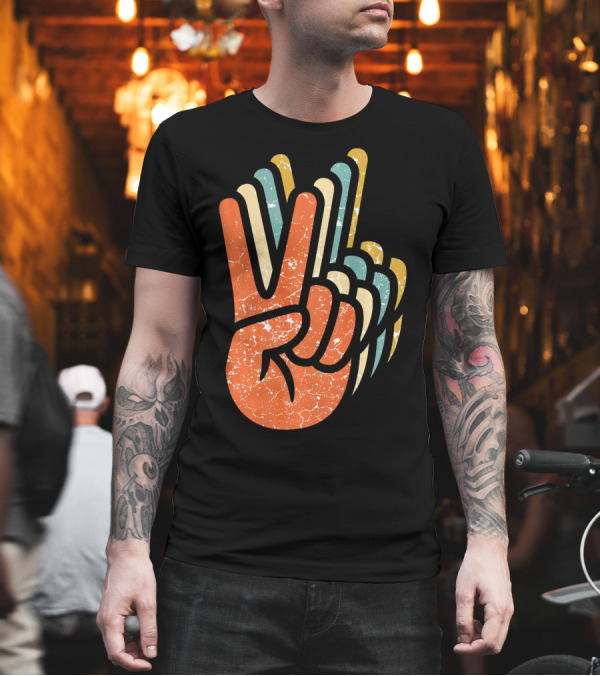 Hippie Peace Vintage 60s 70s Tie Dye Style Retro Hand Sign T-Shirt Hippie Peace Vintage 60s 70s Tie Dye Style Retro Hand Sign T-Shirt