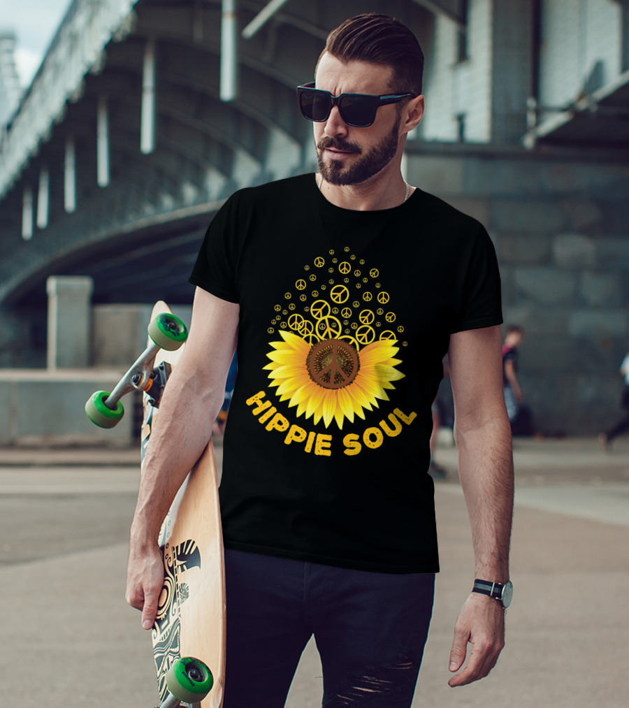 Hippie Soul Sunflower Peace Signs T-Shirt