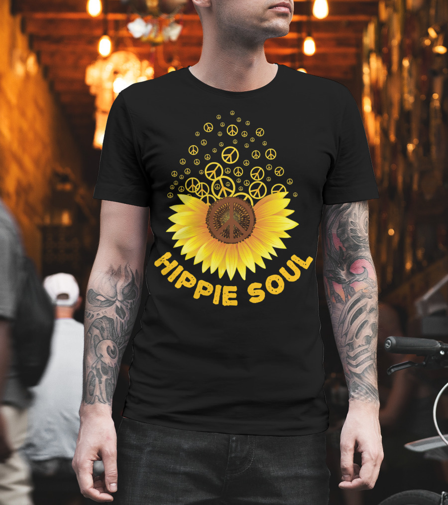 Hippie Soul Sunflower Peace Signs T-Shirt