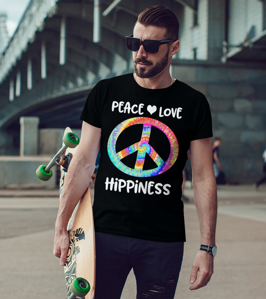 Peace Love Hippiness Tie Dye Peace Sign T-Shirt