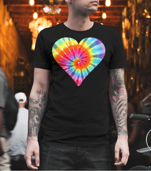 Tie Dye Hippie Heart Peace Spiral Rainbow Heart T-Shirt Tie Dye Hippie Heart Peace Spiral Rainbow Heart T-Shirt