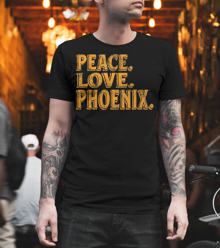 Peace Love Phoenix Retro Vibes Arizona T-Shirt