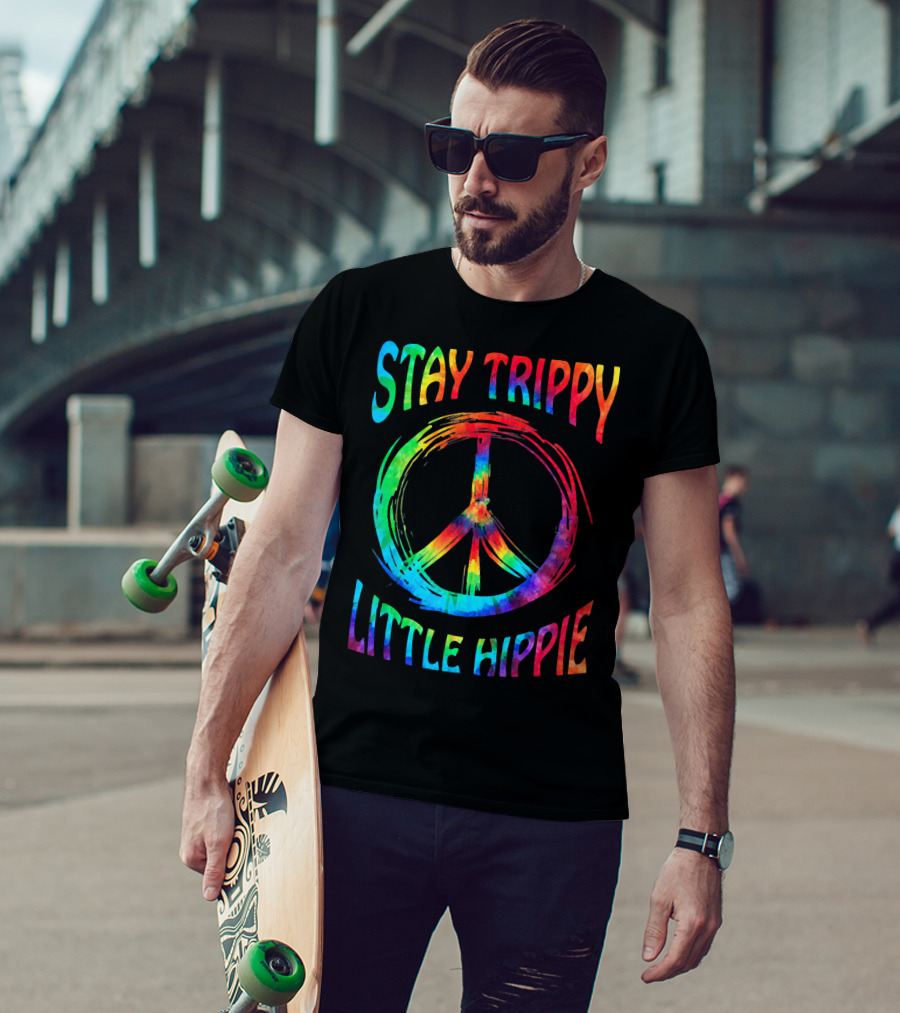 Stay Trippy Little Hippie Peace Day Rainbow Peace T-Shirt