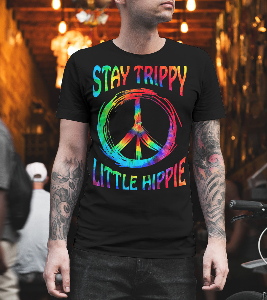 Stay Trippy Little Hippie Peace Day Rainbow Peace T-Shirt