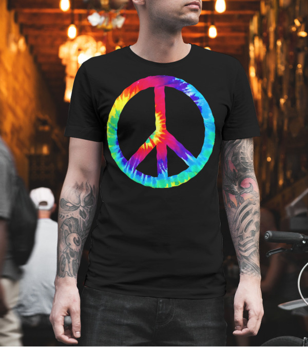 Hippie Rainbow Tie Dye Peace Sign T-Shirt Hippie Rainbow Tie Dye Peace Sign T-Shirt