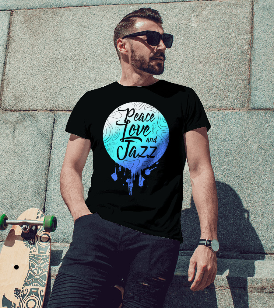 Peace Love And Jazz Cool Fun T-Shirt