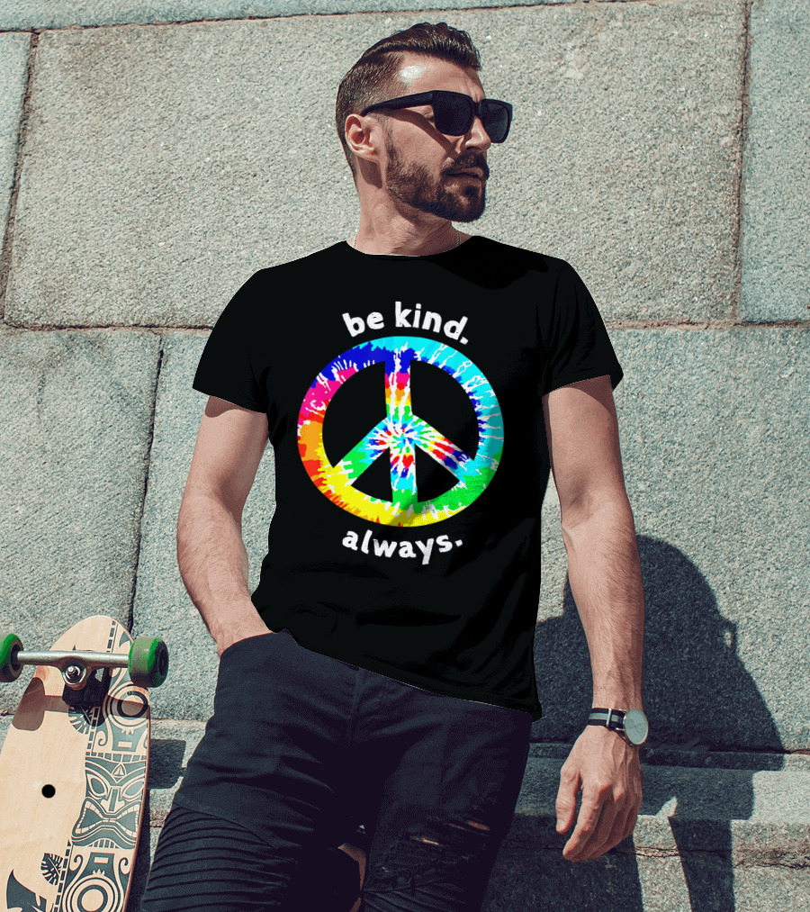 Be Kind Always Tie Dye Peace Sign T-Shirt