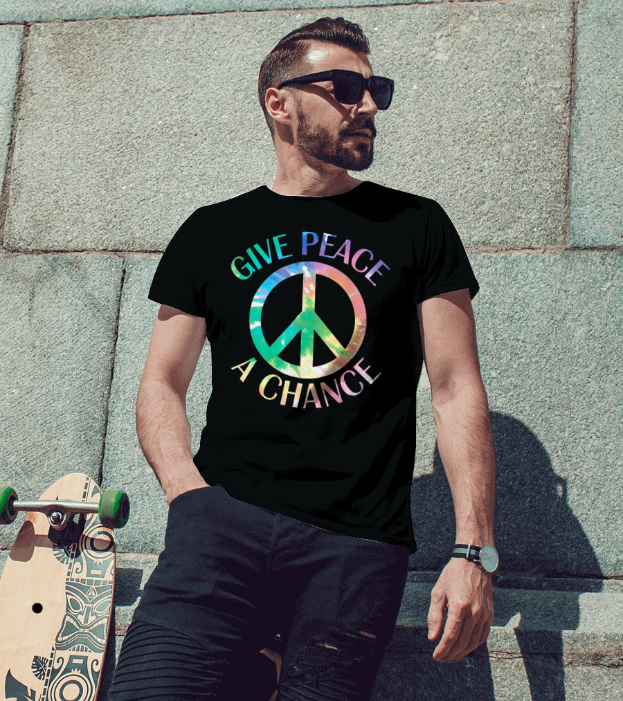 Give Peace A Chance Tie Dye Peace Symbol Iconic T-Shirt