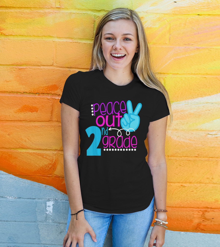 Peace Out 2nd Grade First Day Of School T-Shirt
