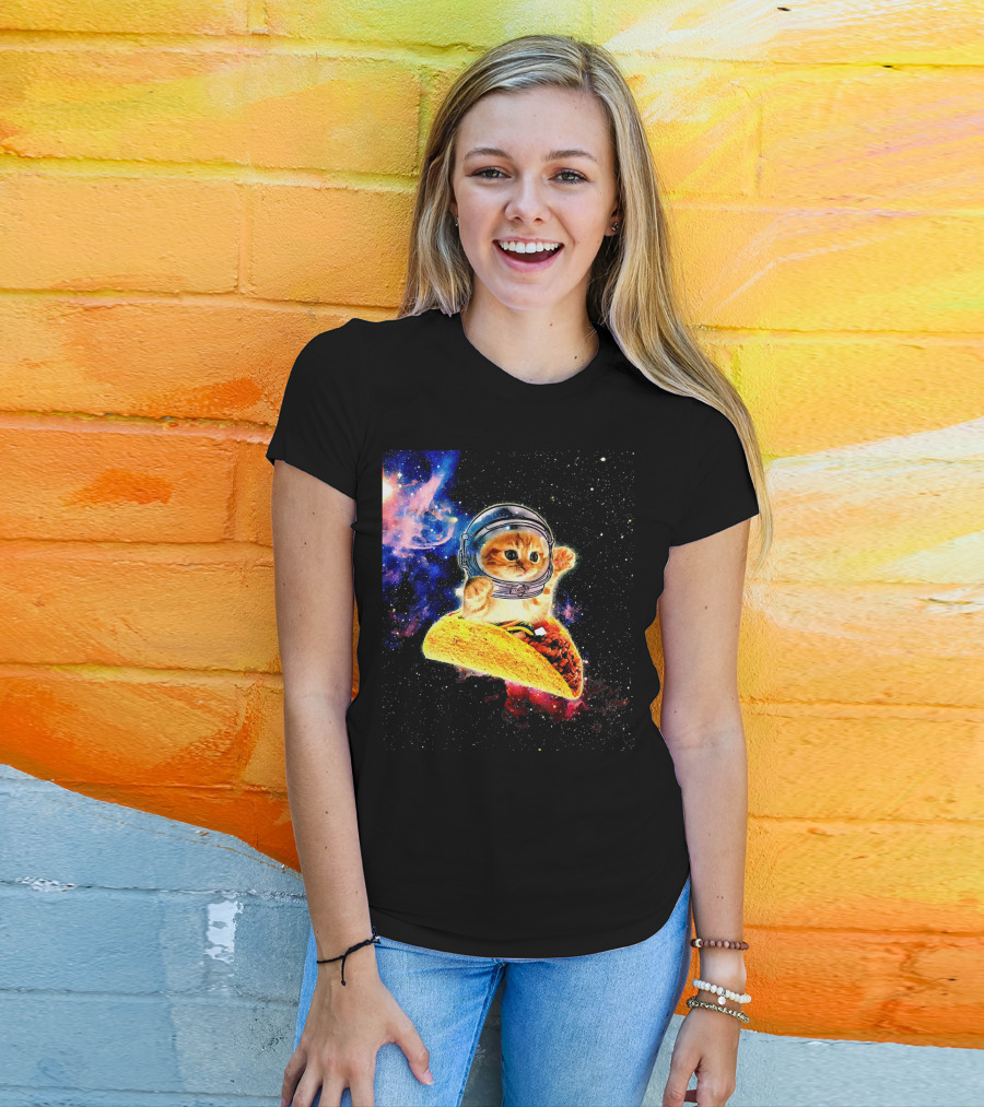 Crazy Space Taco Cat Astronaut Galaxy Adventure T-Shirt