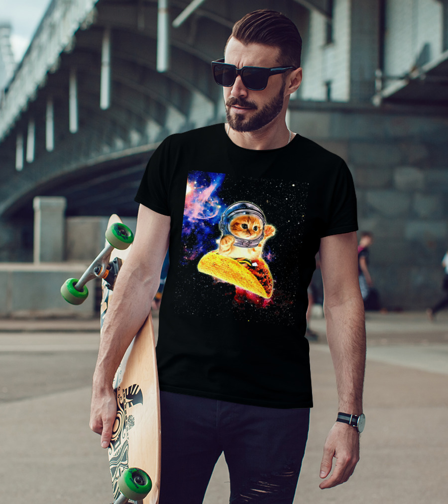 Crazy Space Taco Cat Astronaut Galaxy Adventure T-Shirt