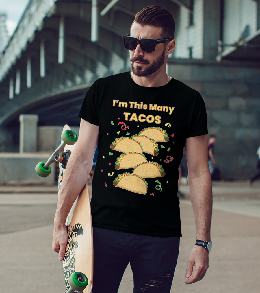 I'm This Many Tacos Six 6 Year Old Kids Funny T-Shirt