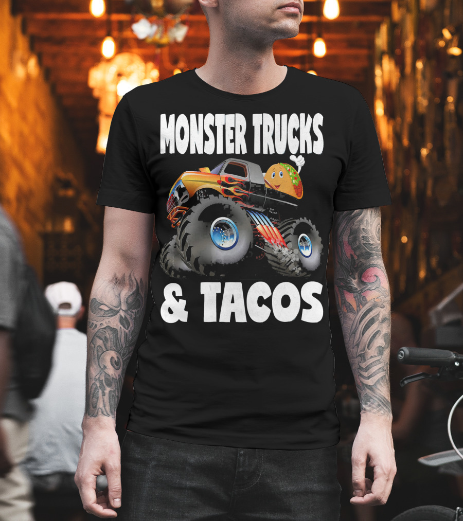 Monster Trucks and Tacos Funny Cute Taco Truck Adventure T-Shirt