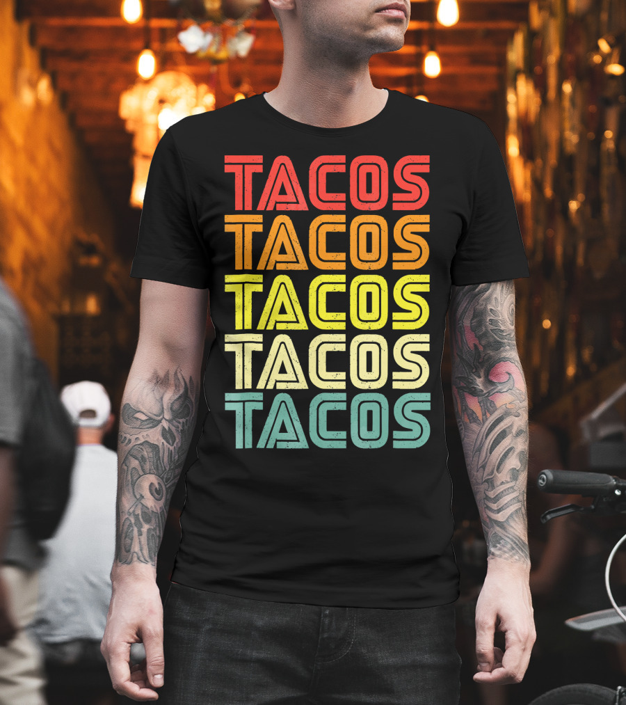 Vintage Retro Mexican Tacos Tuesday T-Shirt