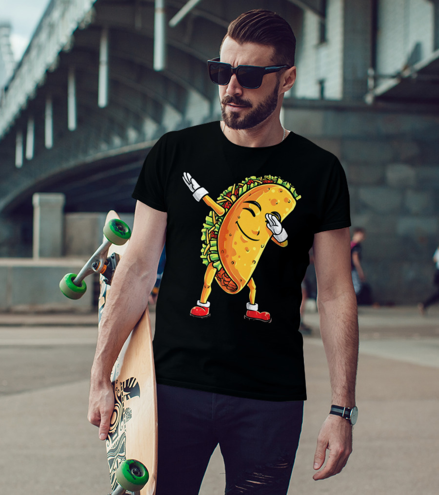 Funny Dabbing Taco Cinco De Mayo Mexican T-Shirt