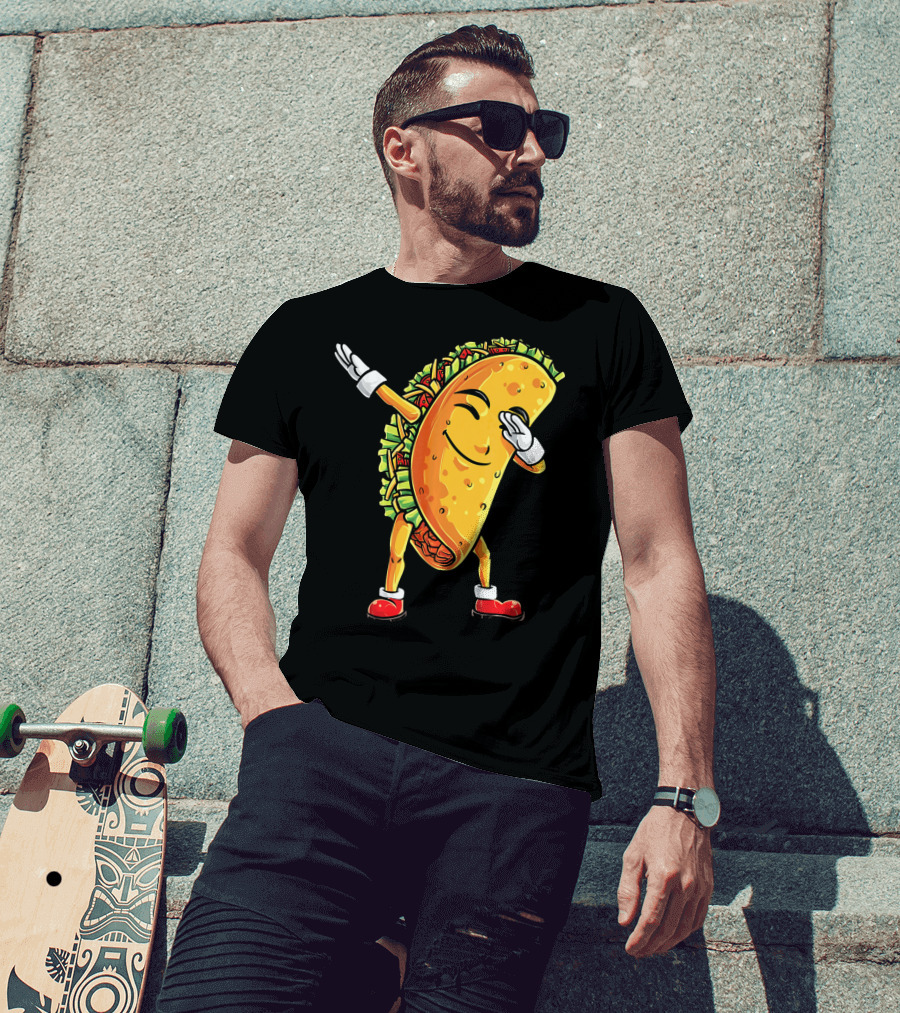 Funny Dabbing Taco Cinco De Mayo Mexican T-Shirt