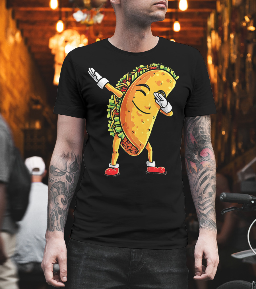 Funny Dabbing Taco Cinco De Mayo Mexican T-Shirt