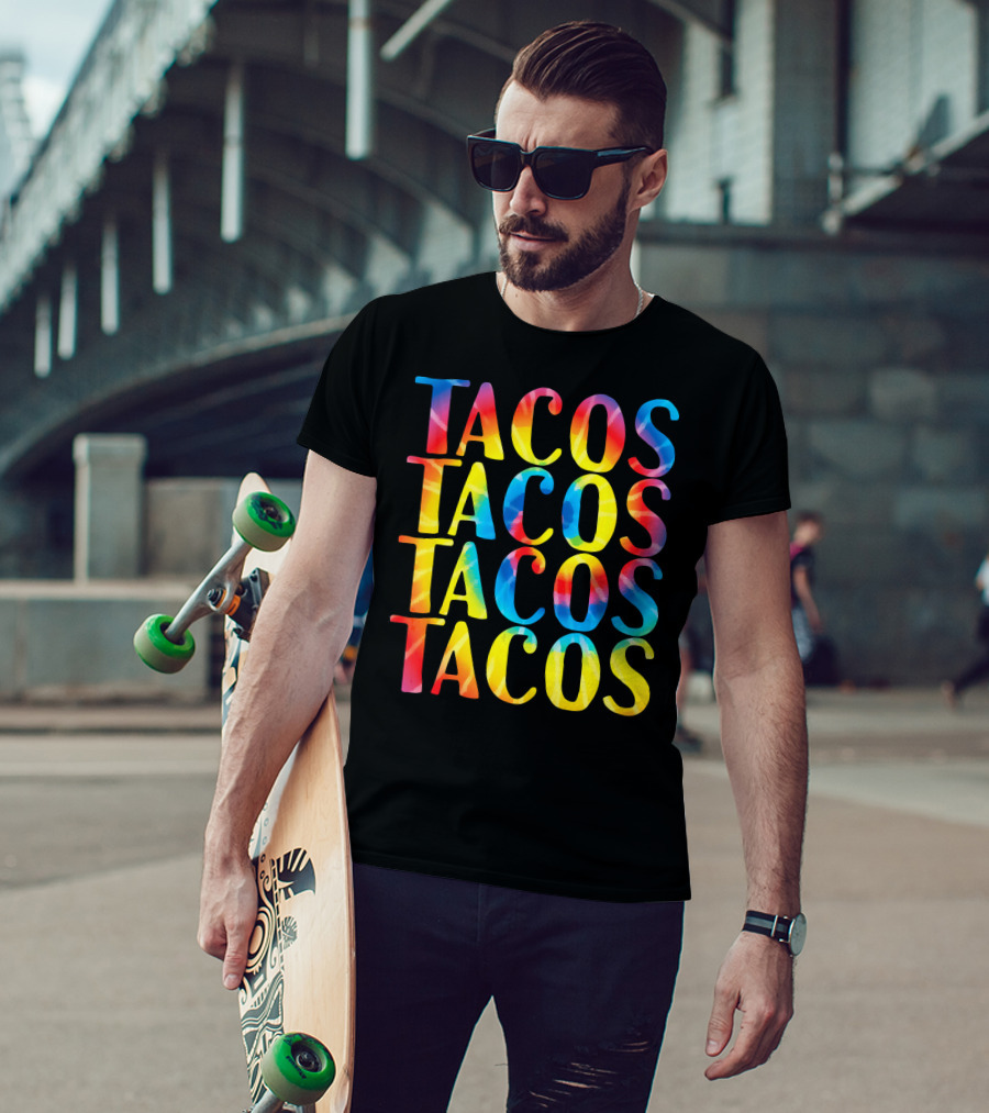 Tacos Tacos Tacos Tacos Retro Tie Dye Vintage T-Shirt