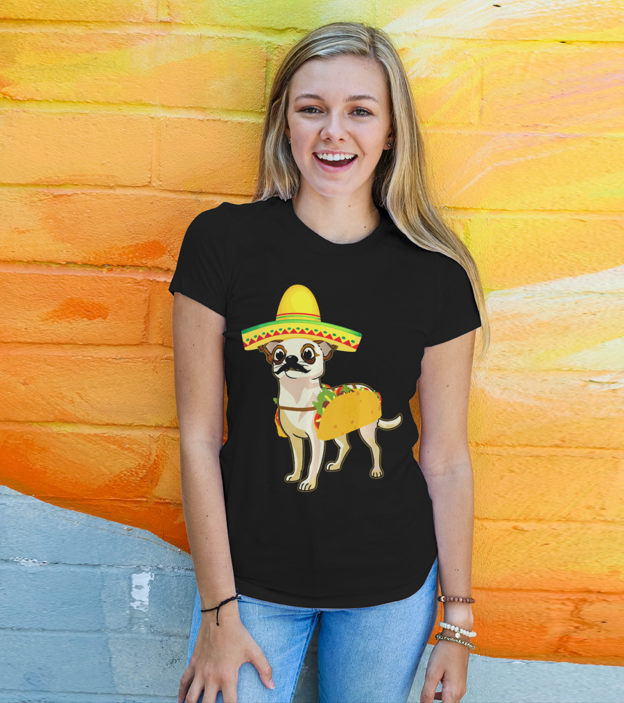 Funny Mexican Chihuahua Taco Cinco De Mayo T-Shirt